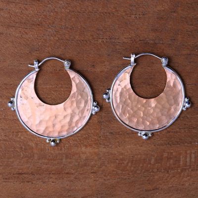 Alternate image for 18k Rose Gold Plated Copper and Sterling Silver Earrings Caretaker of Beauty