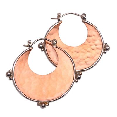 Alternate image for 18k Rose Gold Plated Copper and Sterling Silver Earrings Caretaker of Beauty