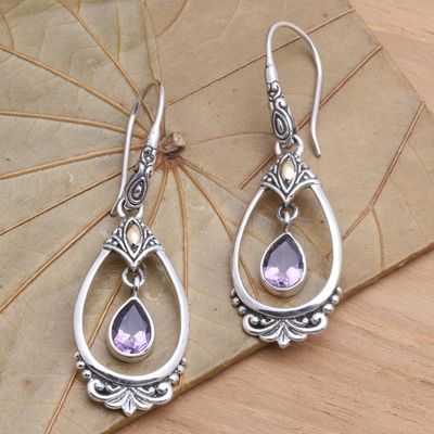 Alternate image for Victorian Style Amethyst Dangle Earrings Victoriana