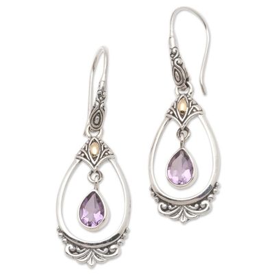 Alternate image for Victorian Style Amethyst Dangle Earrings Victoriana