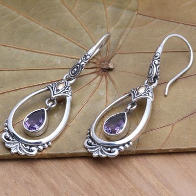 Alternate image for Victorian Style Amethyst Dangle Earrings Victoriana