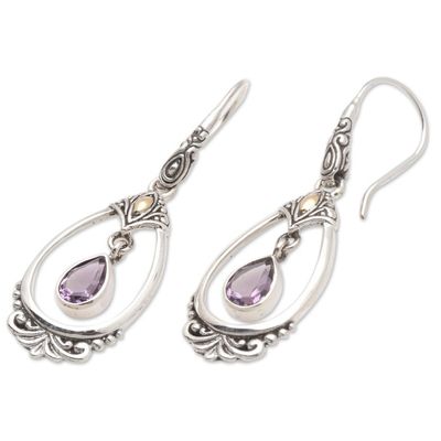 Alternate image for Victorian Style Amethyst Dangle Earrings Victoriana
