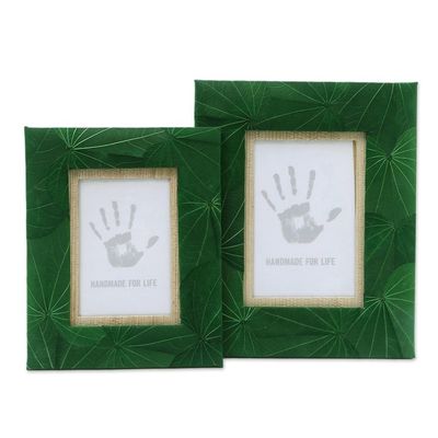 Alternate image for Artisan Crafted Natural Fiber Photo Frames 4x6 and 3x5 Autumn Spirit in Green