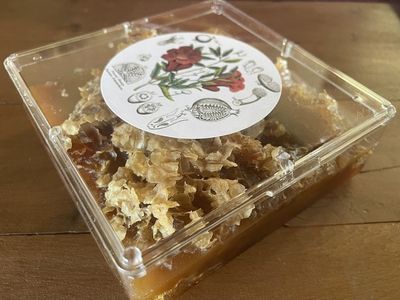 Alternate image for THE BEE GIRLS pure, raw, unfiltered, unpasteurized, crystallized wildflower comb honey bits