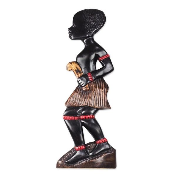 Alternate image for Sese Wood Wall Sculpture of a Male Dipo Dancer from Ghana Male Dipo Dancer