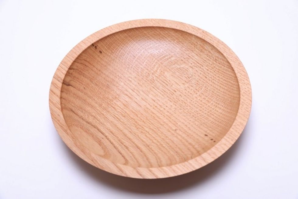 #2618 Quartersawn Red Oak Wooden Bowl  10 1/4" x 2"