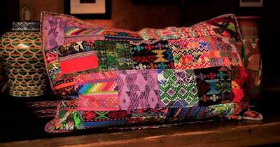 Alternate image for King-size Mixed Huipile Guatemalan Patchwork Quilt Set
