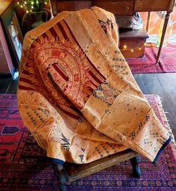 Image for Beautiful Sun-Kissed Amber Guatemalan Mixed Huipile Embroidered Blanket or Throw