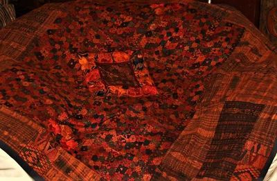 Alternate image for Terracotta and Rust Huipile Woven and Embroidered Throw Blanket