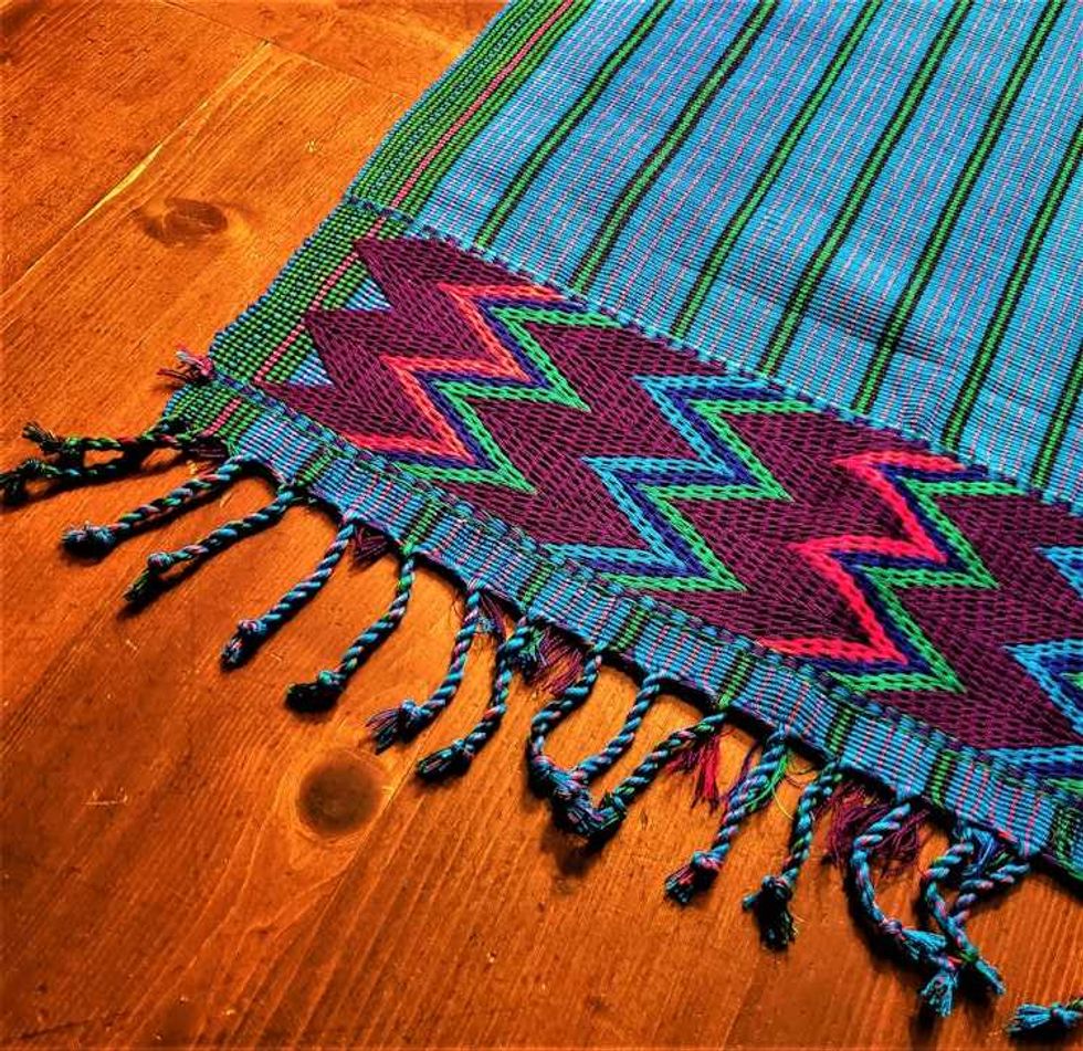 Hand-woven Blue Zacualpa Table Runner