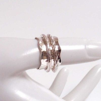 Alternate image for Argentium Sterling Silver Spinner Ring Size 7.75 Ri296