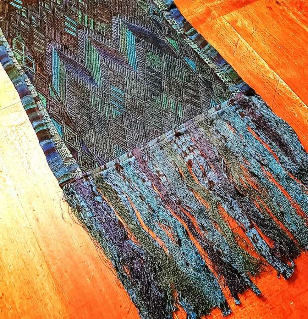 Beautiful Blue Huipile Table Runner