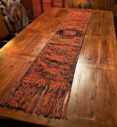Alternate image for Handmade Terracotta Rust Embroidered Guatemalan Table Runner