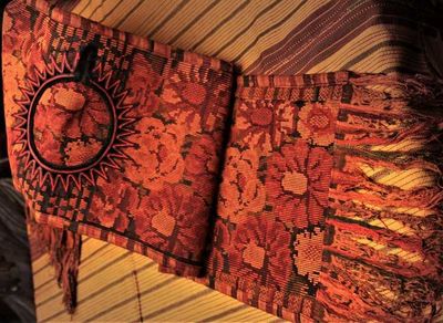 Alternate image for Handmade Terracotta Rust Embroidered Guatemalan Table Runner