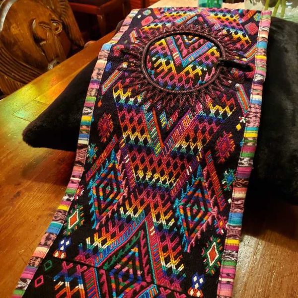 Alternate image for Colorful Guatemalan Huipile Table Runner - No Fringes