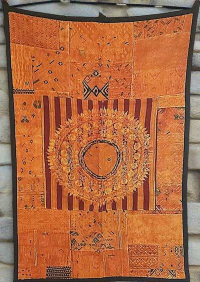 Alternate image for Sun-Kissed Amber Guatemalan Huipile Wall Hanging