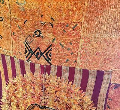 Alternate image for Sun-Kissed Amber Guatemalan Huipile Wall Hanging