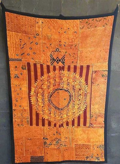 Alternate image for Sun-Kissed Amber Guatemalan Huipile Wall Hanging