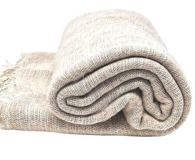 Alternate image for Handloomed Soft, Warm Yak Wool Throw Blanket or Wrap - Wheat