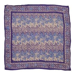 Image for Batik Bandana, Soft Lightweight Cotton, Vines in Navy Blue