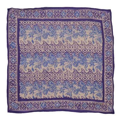 Primary image for Batik Bandana, Soft Lightweight Cotton, Vines in Navy Blue