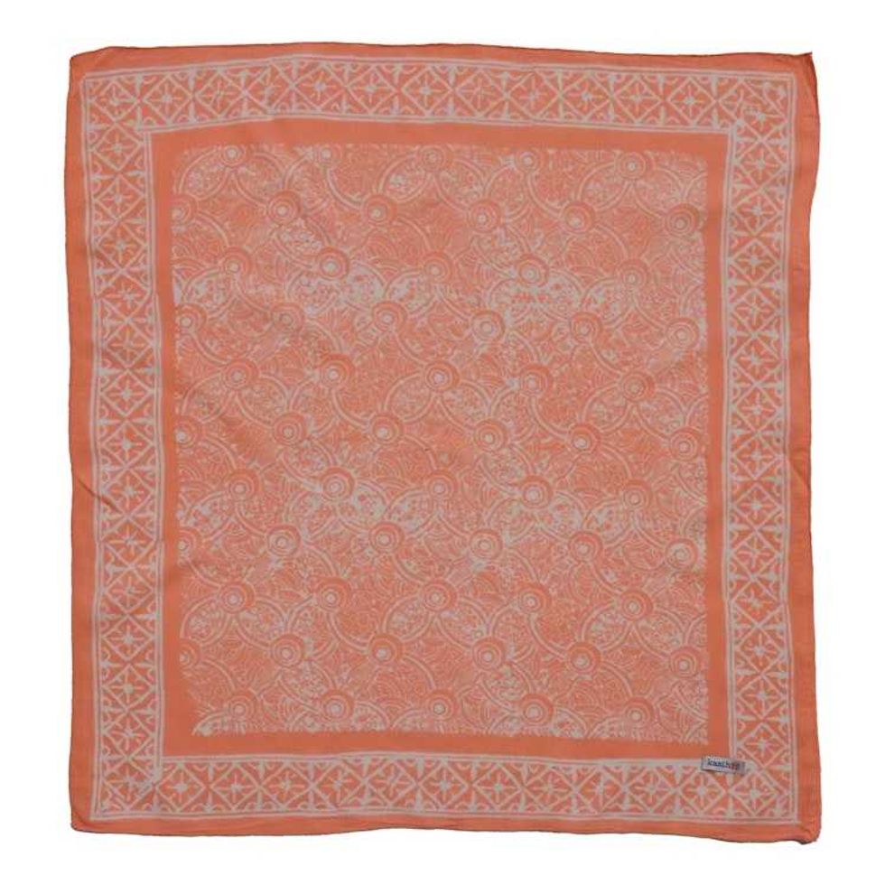 Hand Dyed Batik Bandana - Soft Lightweight Cotton, Golden Iris, In Peach Color