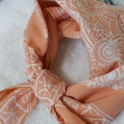 Alternate image for Hand Dyed Batik Bandana - Soft Lightweight Cotton, Golden Iris, In Peach Color
