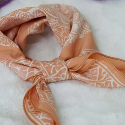 Alternate image for Hand Dyed Batik Bandana - Soft Lightweight Cotton, Golden Iris, In Peach Color