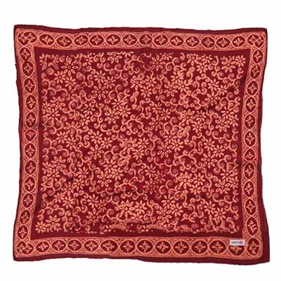 Alternate image for Hand Dyed Batik Bandana, 100% Soft Cotton, Red Loop Pattern, Burgundy