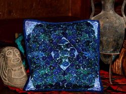 Image for Vivid Blue Embroidered Guatemalan Throw Pillow Cover