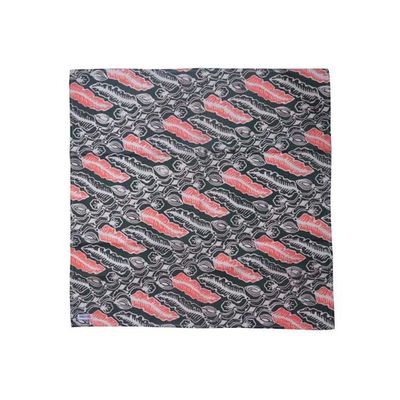 Alternate image for Batik Bandana Gray Feather Summer Night, 100% Cotton, Hand Dyed Hair Cover Scarf