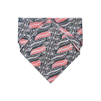 Alternate image for Batik Bandana Gray Feather Summer Night, 100% Cotton, Hand Dyed Hair Cover Scarf