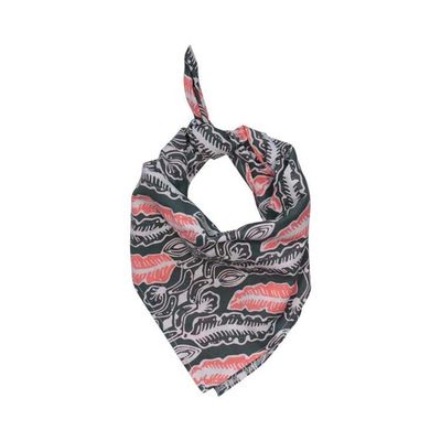 Alternate image for Batik Bandana Gray Feather Summer Night, 100% Cotton, Hand Dyed Hair Cover Scarf