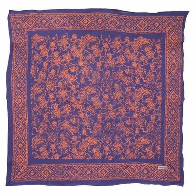 Alternate image for Hand Dyed Batik Bandana, Pink Blue 100% Soft Cotton, Mangosteen, Head Scarf, Head Wrap