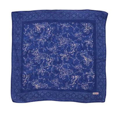 Alternate image for Batik Bandana Blue Butterfly, 100% Cotton, Hand Dyed Hair Cover Scarf