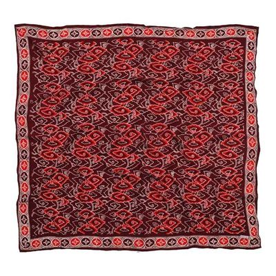 Alternate image for Large Hand Dyed Batik Bandana 39, Red Orange Storm, Hair Scarf Wrap, Burgundy