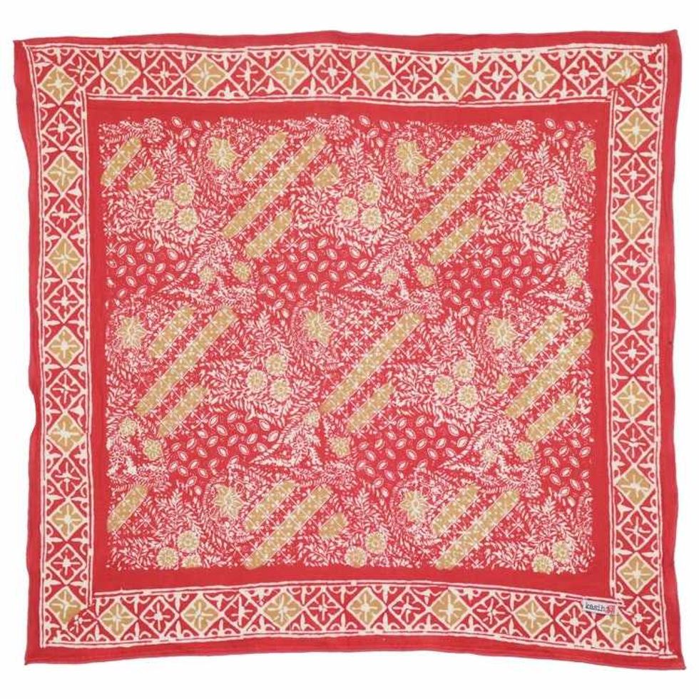 Batik Bandana Pink Wildflower, 100% Cotton, Hand Dyed Hair Cover Scarf