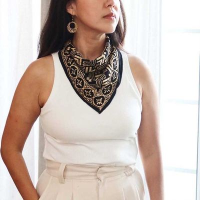 Alternate image for Hand Dyed Batik Bandana, 100% Soft Cotton, Arrow, Black, Brown,