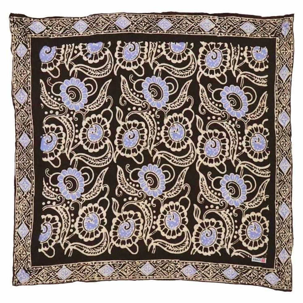 Batik Bandana, Soft Lightweight Cotton, Dream Delight, Brown & Blue