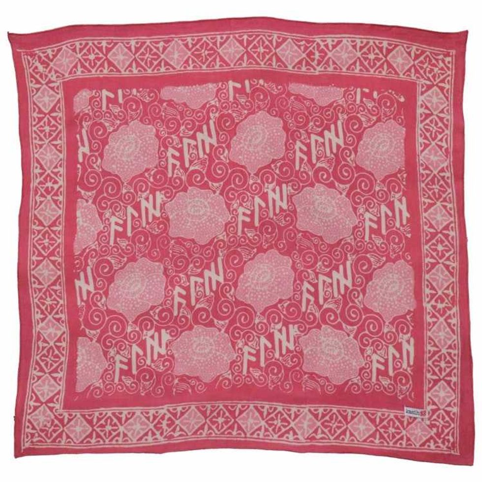 Hand Dyed Batik Bandana, Pink Corpse Flower, Giant Padma