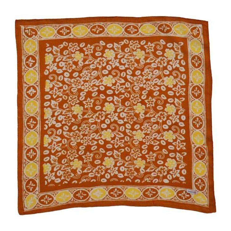 Hand Dyed Batik Bandana, Scarlet Sunset, Orange, Clementine