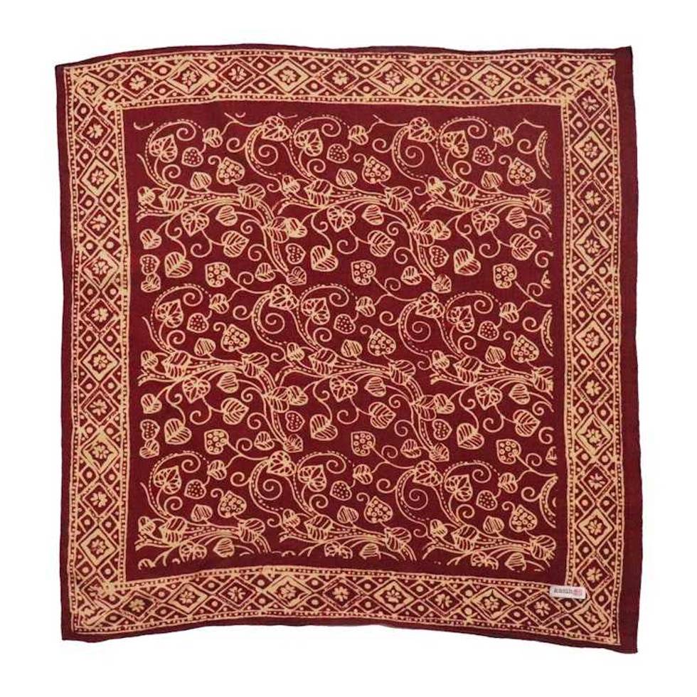 Hand Dyed Batik Bandana, 100% Soft Cotton, Charmed Canopy, Red