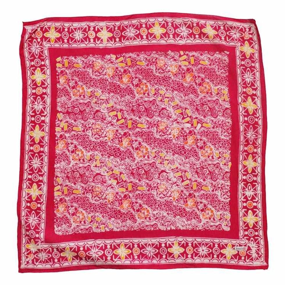 Hand Dyed Batik Bandana, 100% Soft Cotton, Magenta Magic, Pink