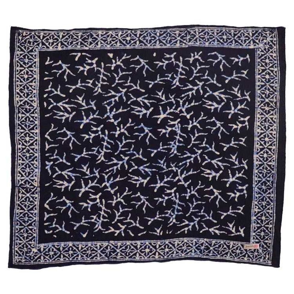 Hand Dyed Batik Bandana, 100% Soft Cotton, Mark, Black, White