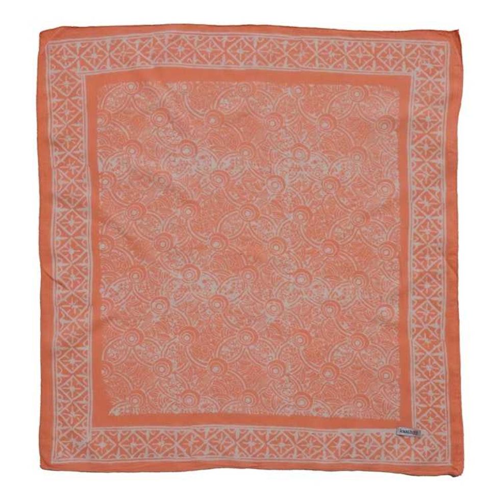 Hand Dyed Batik Bandana - Soft Lightweight Cotton, Golden Iris, In Peach Color