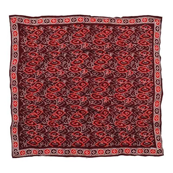 Image for Large Hand Dyed Batik Bandana 39, Red Orange Storm, Hair Scarf Wrap, Burgundy