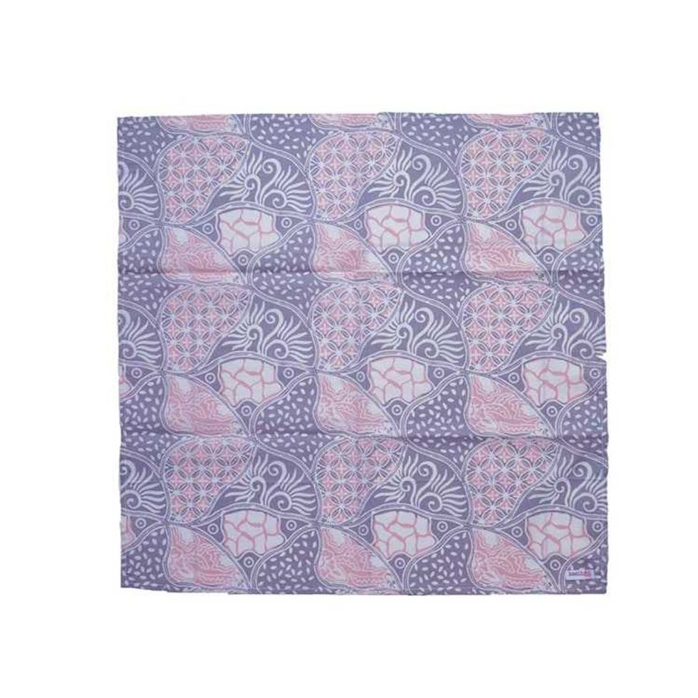 Batik Bandana Pink Purple Periwinkle, 100% Cotton, Hand Dyed Hair Cover Scarf