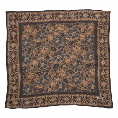 Alternate image for Hand Dyed Batik Bandana Spotted Flower, Grey, Blue, Hair Cover Scarf, Cotton