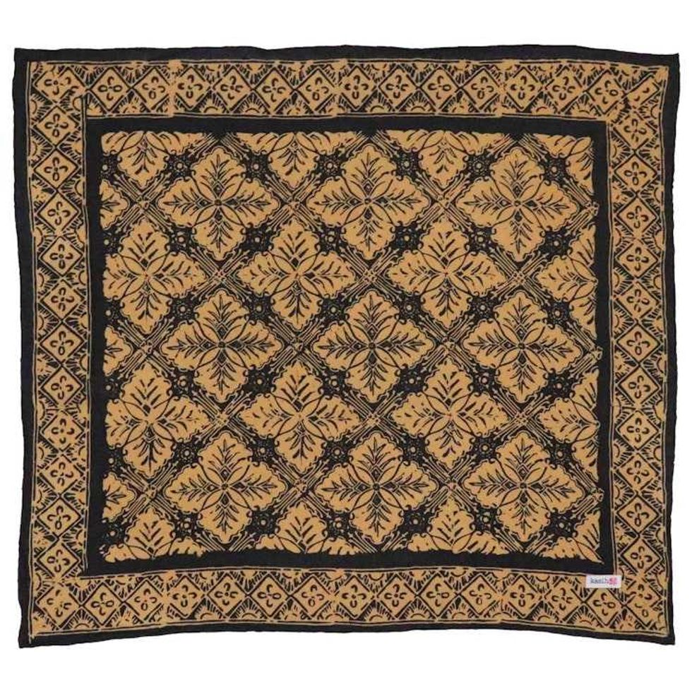 Hand Dyed Batik Bandana, 100% Soft Cotton, Harvest, Brown Black