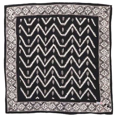 Alternate image for Black Batik Bandana - Soft Lightweight Cotton, For Men, Midnight ZigZag